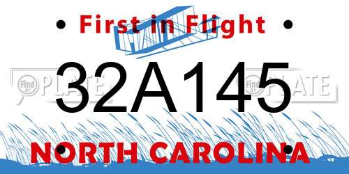 32A145 North Carolina License Plate