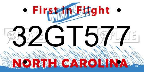 32GT577 North Carolina License Plate