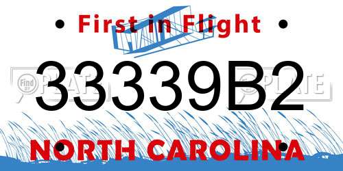 33339B2 North Carolina License Plate