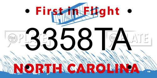 3358TA North Carolina License Plate