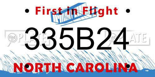 335B24 North Carolina License Plate