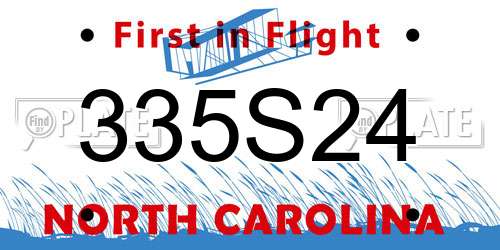 335S24 North Carolina License Plate