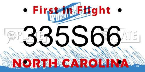 335S66 North Carolina License Plate