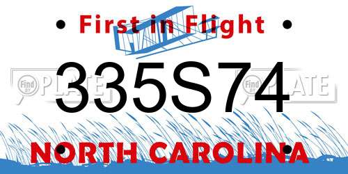 335S74 North Carolina License Plate