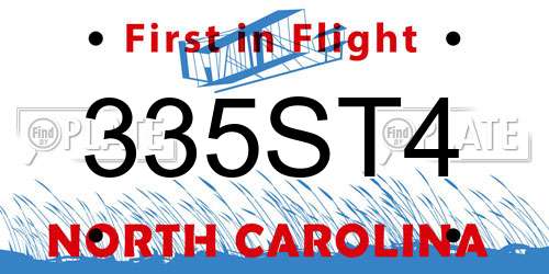 335ST4 North Carolina License Plate