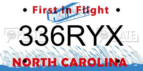 336RYX North Carolina License Plate