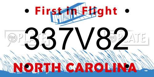 337V82 North Carolina License Plate