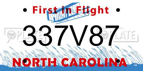 337V87 North Carolina License Plate