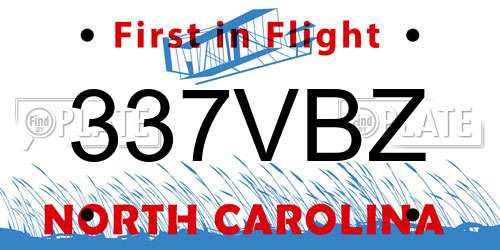 337VBZ North Carolina License Plate