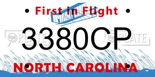 3380CP North Carolina License Plate