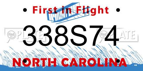 338S74 North Carolina License Plate