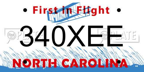 340XEE North Carolina License Plate