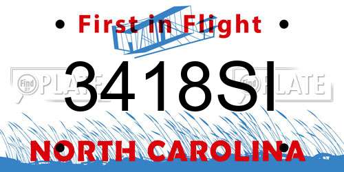 3418SI North Carolina License Plate