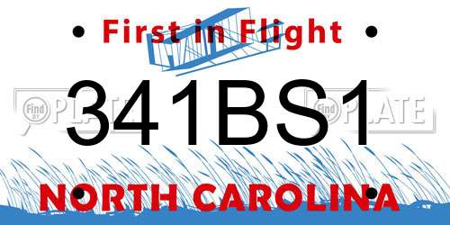341BS1 North Carolina License Plate