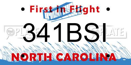 341BSI North Carolina License Plate