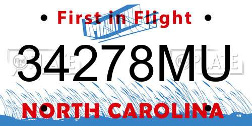 34278MU North Carolina License Plate