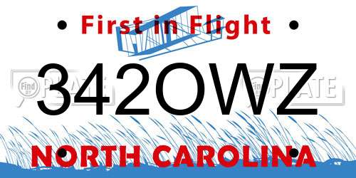 342OWZ North Carolina License Plate
