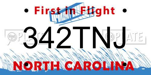 342TNJ North Carolina License Plate
