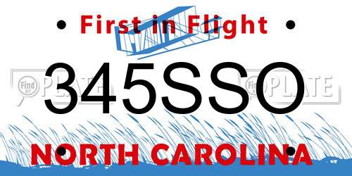 345SSO North Carolina License Plate