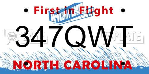 347QWT North Carolina License Plate