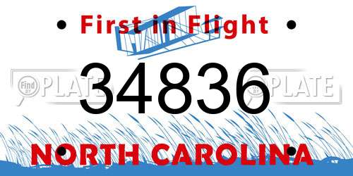 34836 North Carolina License Plate