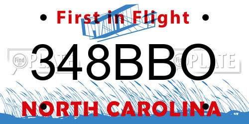 348BBO North Carolina License Plate
