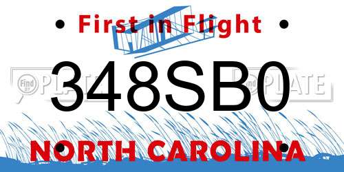348SB0 North Carolina License Plate