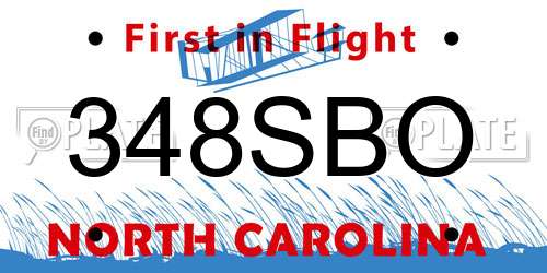 348SBO North Carolina License Plate