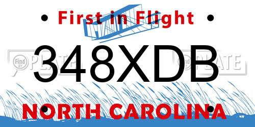 348XDB North Carolina License Plate