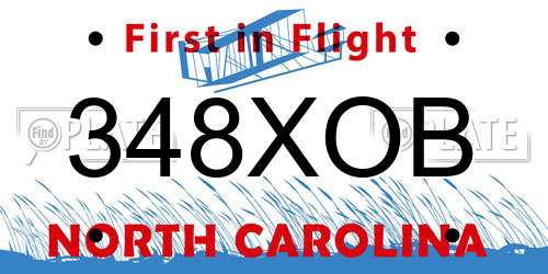 348XOB North Carolina License Plate