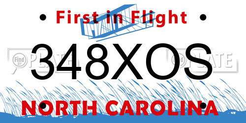 348XOS North Carolina License Plate