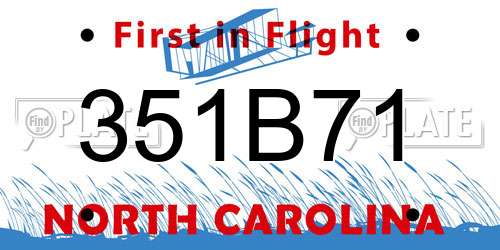 351B71 North Carolina License Plate