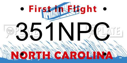 351NPC North Carolina License Plate