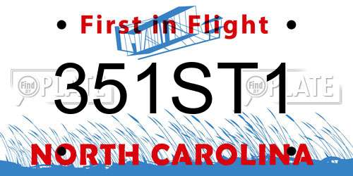 351ST1 North Carolina License Plate