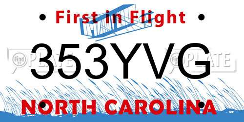 353YVG North Carolina License Plate