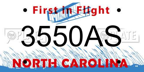 3550AS North Carolina License Plate