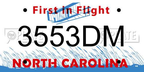 3553DM North Carolina License Plate