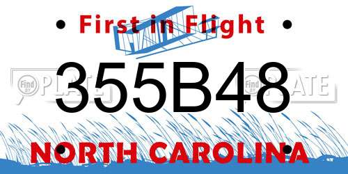 355B48 North Carolina License Plate