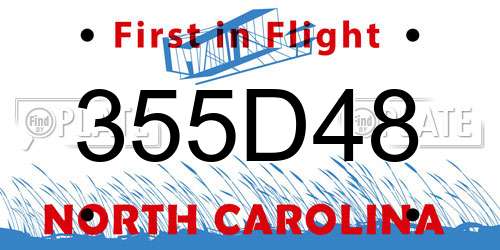 355D48 North Carolina License Plate