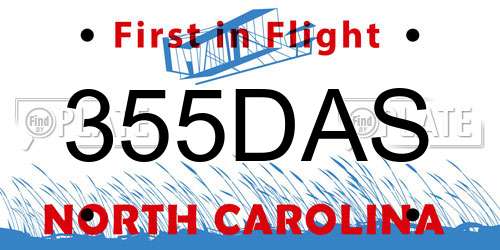 355DAS North Carolina License Plate