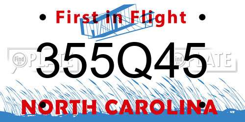 355Q45 North Carolina License Plate