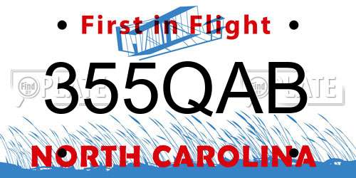 355QAB North Carolina License Plate