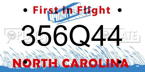 356Q44 North Carolina License Plate