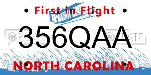 356QAA North Carolina License Plate