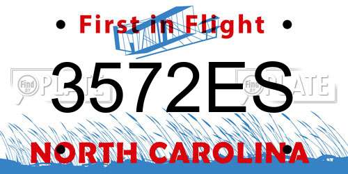 3572ES North Carolina License Plate