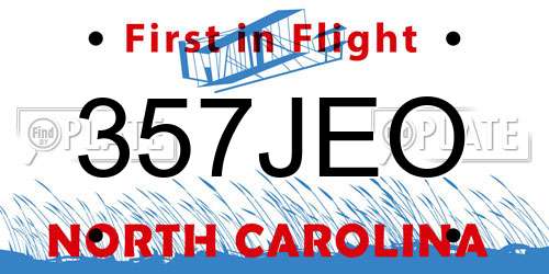 357JEO North Carolina License Plate