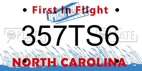 357TS6 North Carolina License Plate