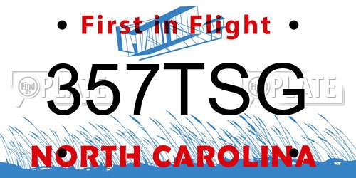 357TSG North Carolina License Plate