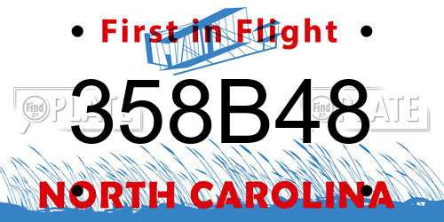 358B48 North Carolina License Plate