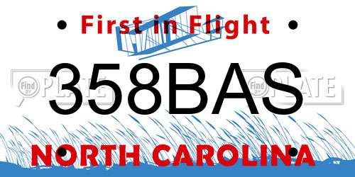 358BAS North Carolina License Plate